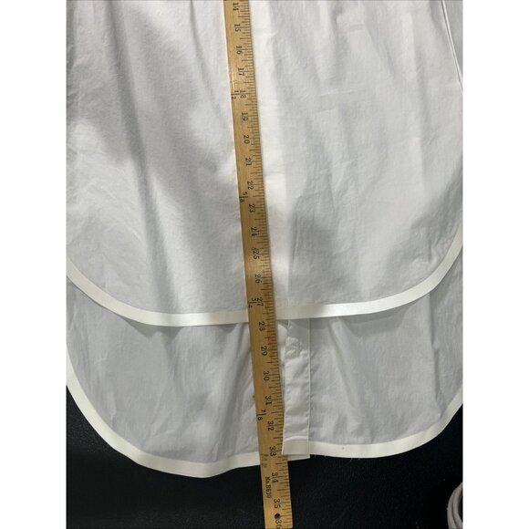 Francois Girbaud Closed Vtg Button Up Womens S White Collared Hi Lo Hem 80s 90s - Picture 6 of 6